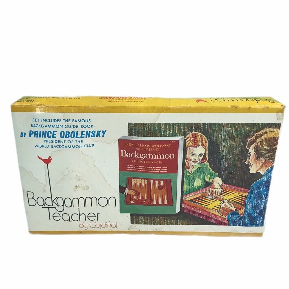 Backgammon Teacher By Cardinal Game Vintage 1970's Obolensky Guide Book READ